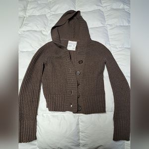 Aeropostale brown sweater with buttons, size M